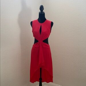 BCBGMaxAzria Vibrant Red High Low Dress